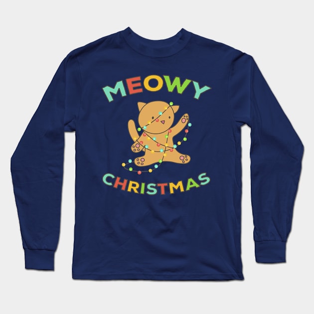 Meowy Christmas 2 Long Sleeve T-Shirt by RobinBobbinStore